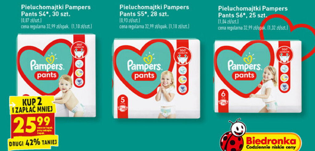 pieluchomajtki pampers 4 biedronka