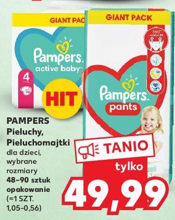 pieluchomajtki pampers 5 kaufland