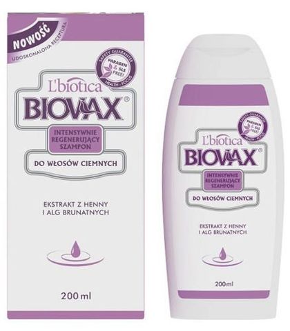 lbiotica biovax szampon do włosów ciemnych 200ml