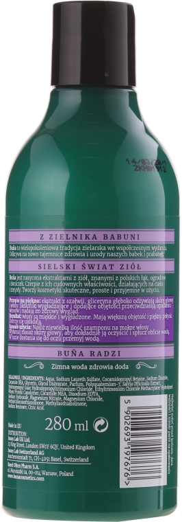 buna szampon do włosów cienkich szałwia 280ml sklad