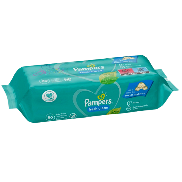 chusteczki nawilzane pampers fresh clean z wieczkiem