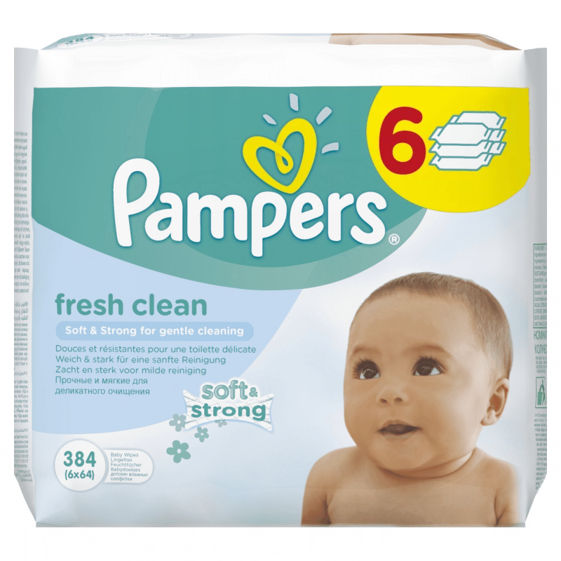 chusteczki pampers 6x64 fresh cleab