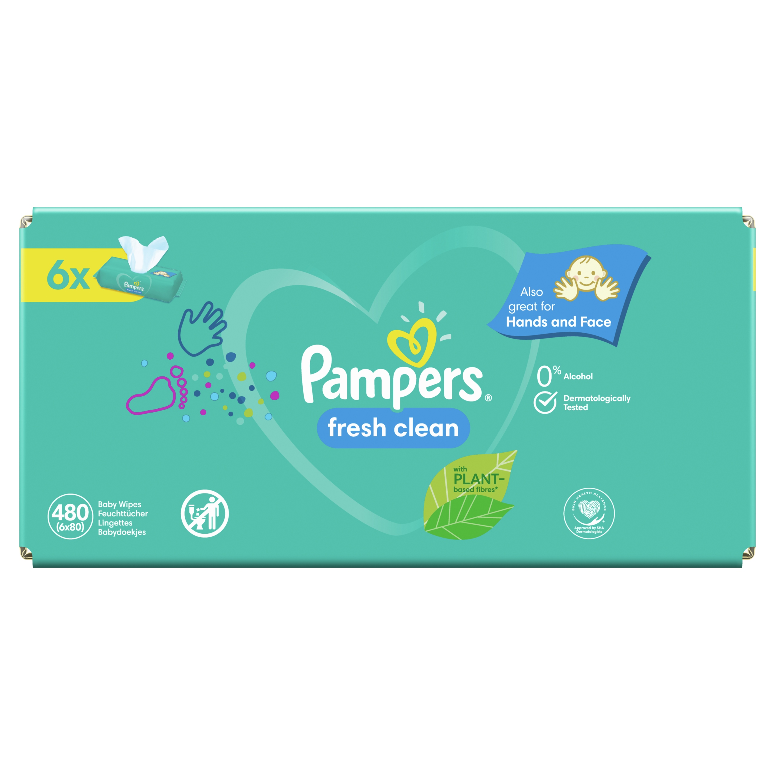 chusteczki pampers 6x80