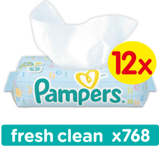 chusteczki pampers fresh clean 12x64