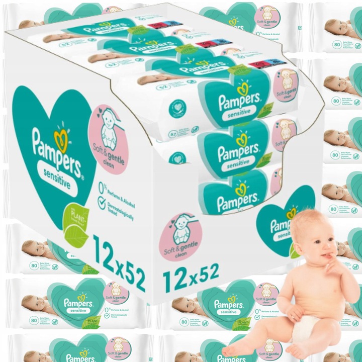 chusteczki pampers sensitiv allegro