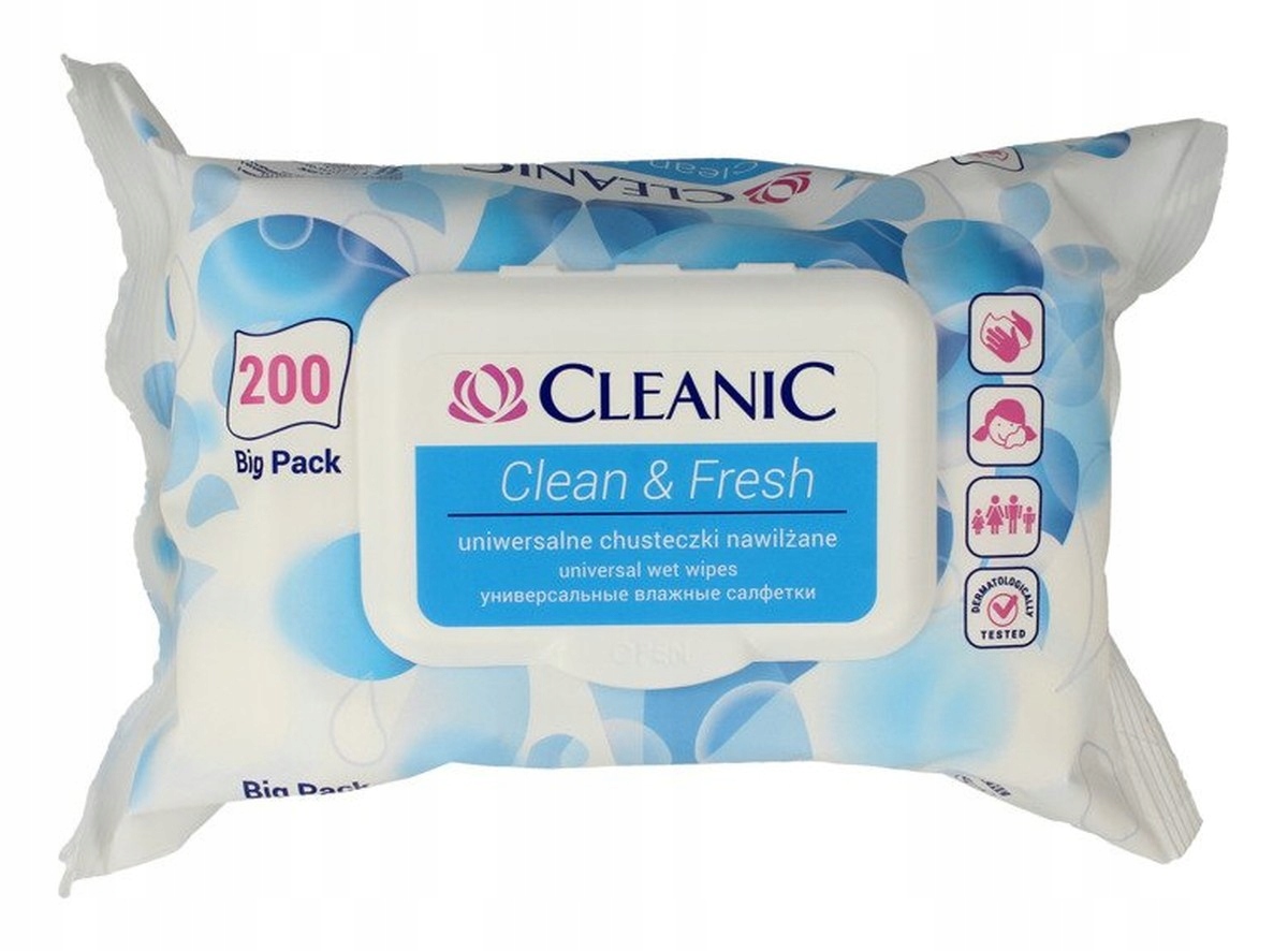 cleanic clean&fresh uniwersalne chusteczki nawilżane