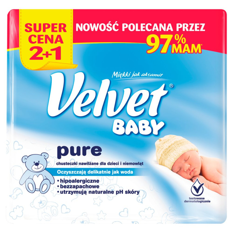 chusteczki nawilżane dla niemowląt velvet