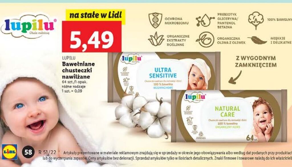 lidl chusteczki pampers sensitiwe