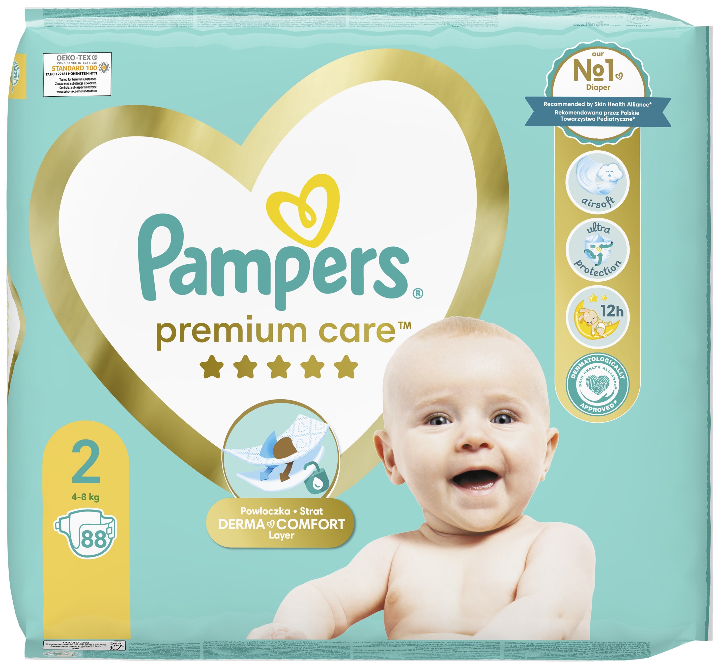 pampers pieluszki premium care 1 newborn 156 szt