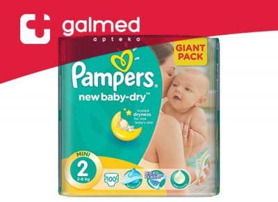 pampers 2 new baby-dry pieluchy 100szt 3-6kg mini