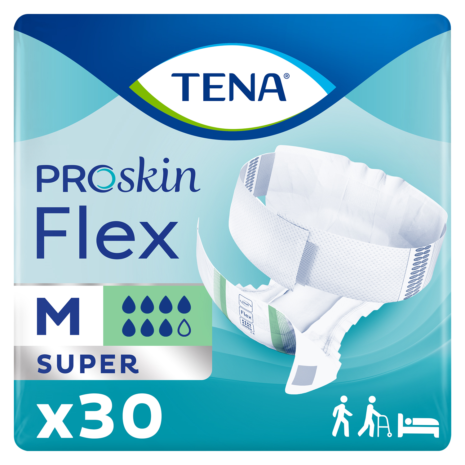 pieluchomajtki tena flex proskin super medium 71-102cm 30 sztuk