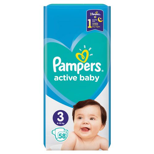 pampers active baby 3 52 sztuki