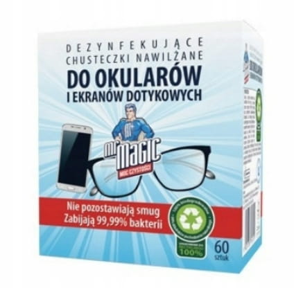 do okularów i ekranów dotykowych chusteczki nawilżane mr magic