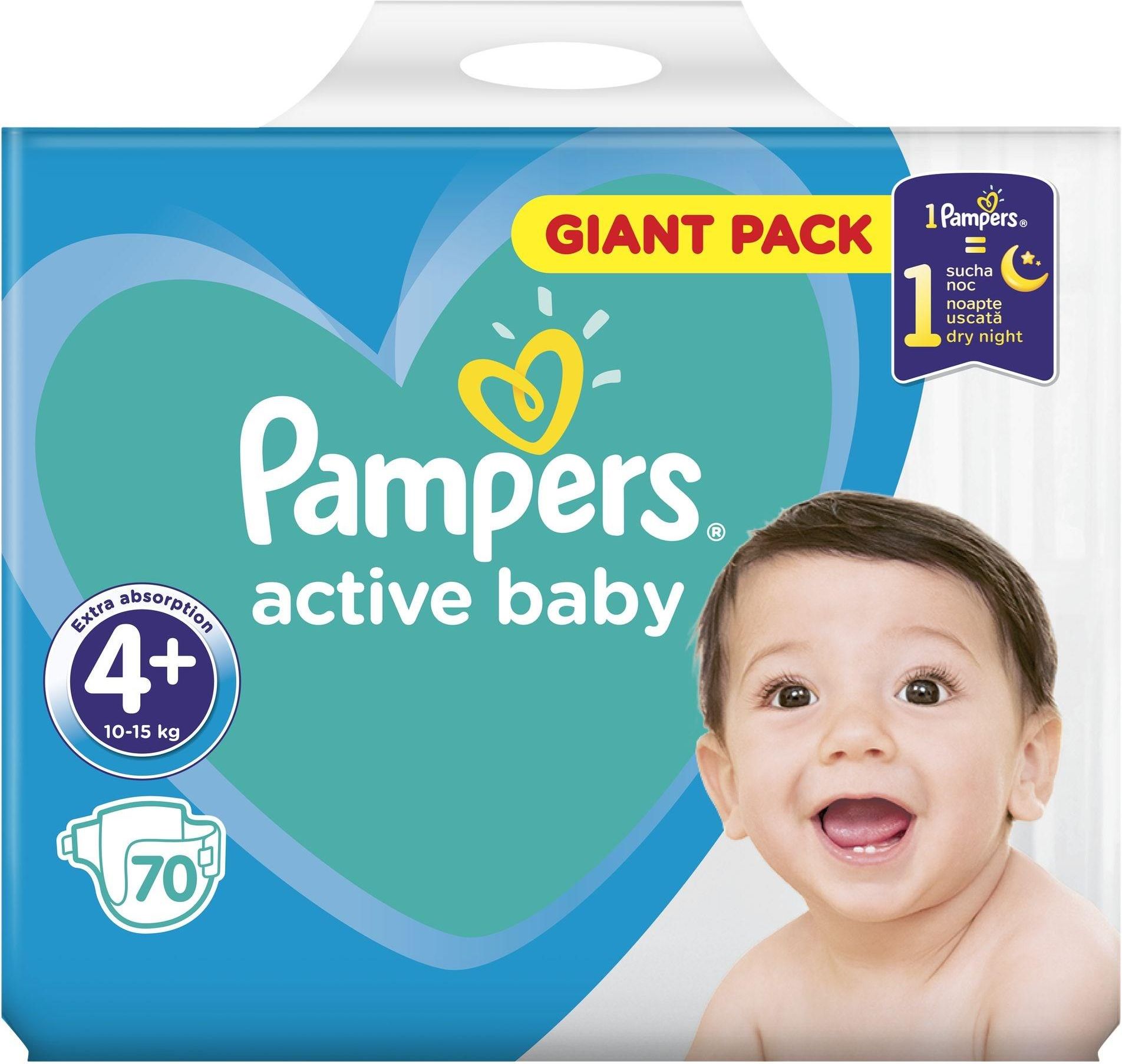 pampers active baby 4+ 70 szt