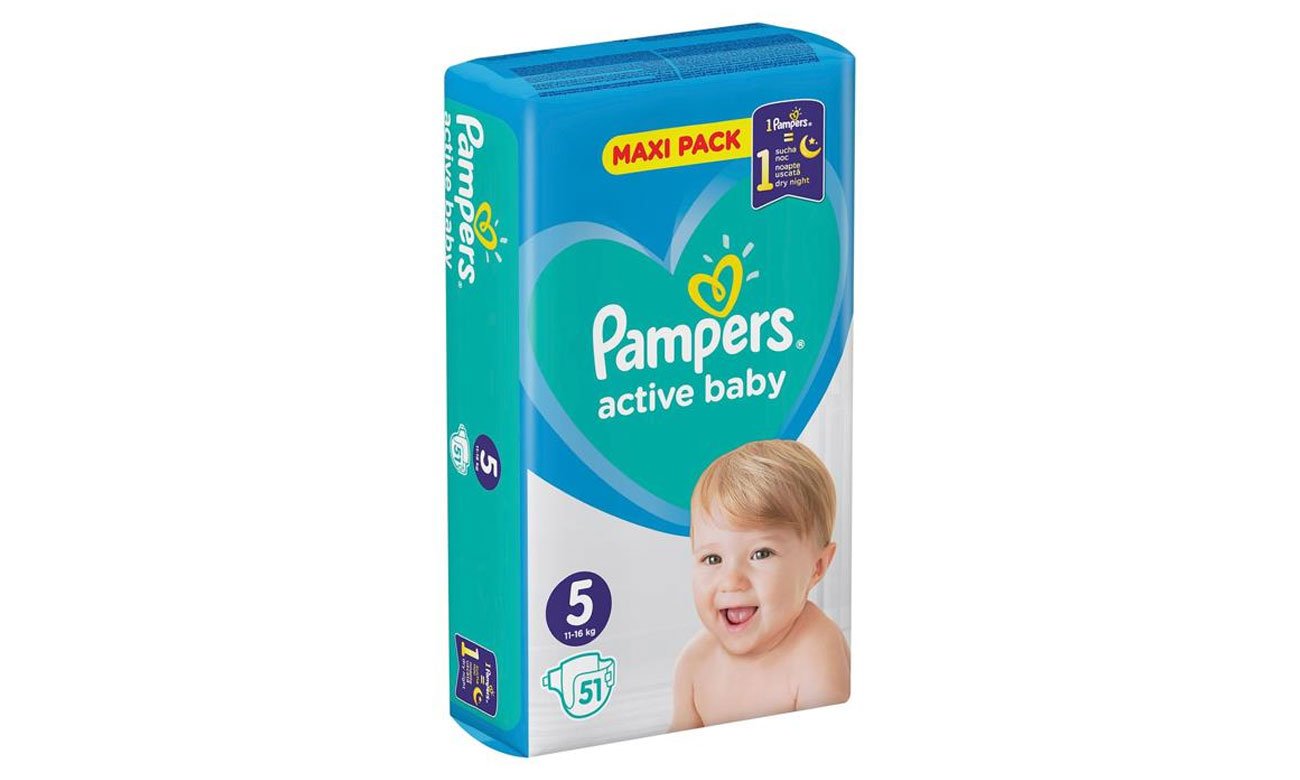 zapas pieluch pampers active baby dry 5