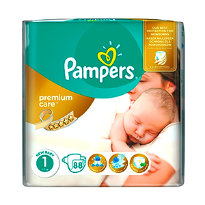 pampers premium care newborn 2-5kg 88 ks