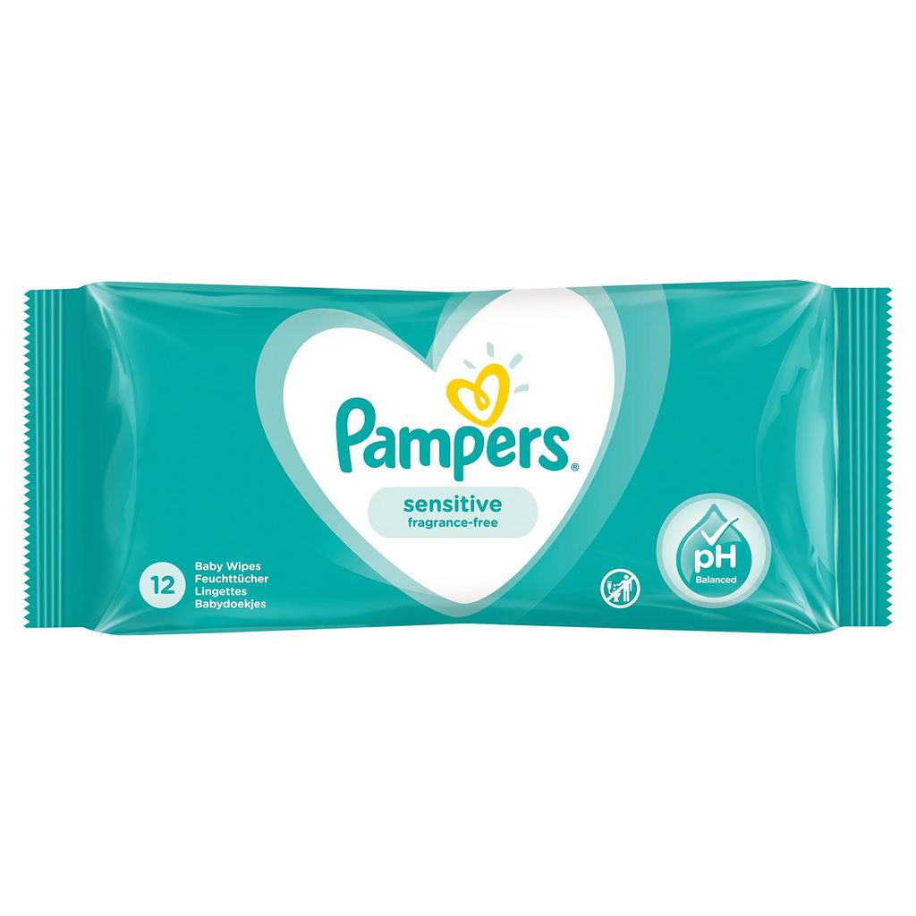 pampers sensitive 12x baby wipes