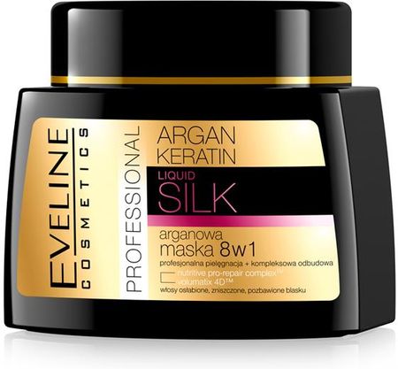 eveline argan keratin liquid silk odżywka do włosów 8w1