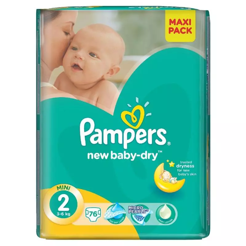 pampers new baby pieluchy rozmiar 2 mini 3-6kg 100 sztuk