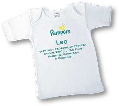 gratis t shirt bestellen pampers