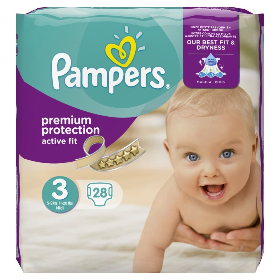 pampers active fit size 3 monthly pack