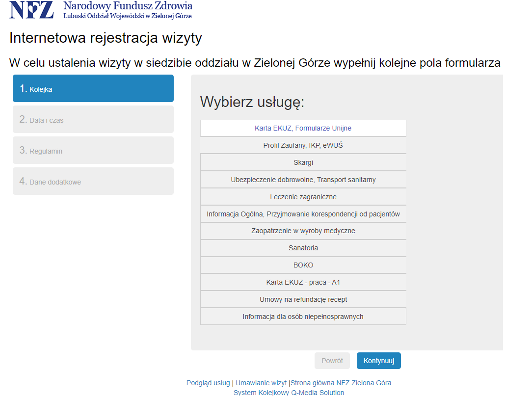 jak zarejestrowac zapotrzebowanie w nfz w zielonej gorze na pieluchomajtki