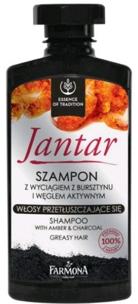 jantar szampon do włosów z węglem aktywnym 330ml