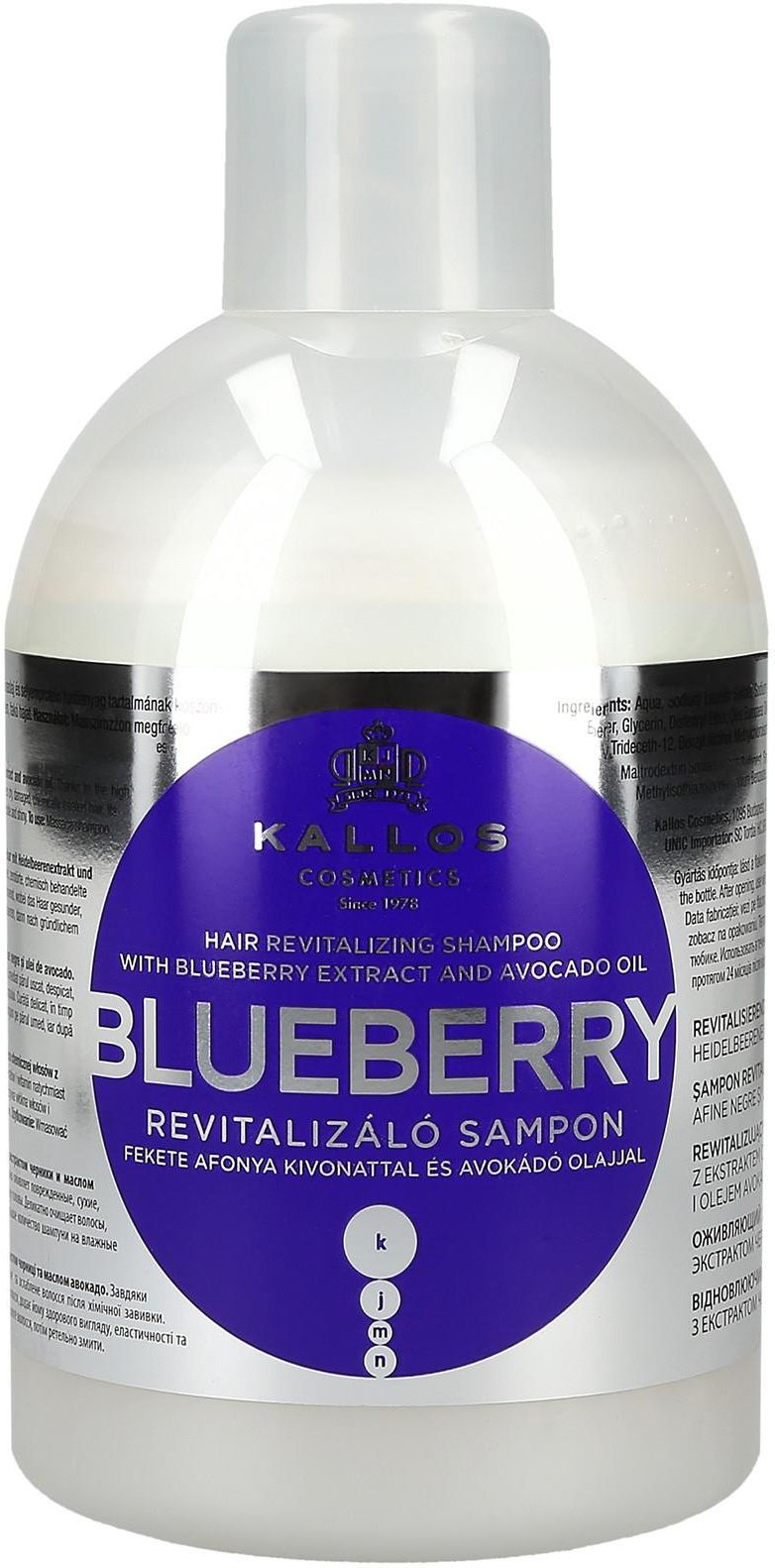 kallos szampon do włosów blueberry 1000 ml