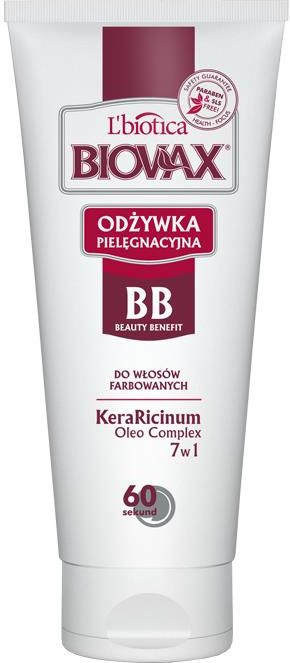 l biotica biovax bb beauty benefit odżywka do włosów ciemnych