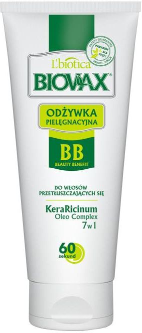 lbiotica biovax bb beauty benefit odżywka do włosów przetłuszczających się