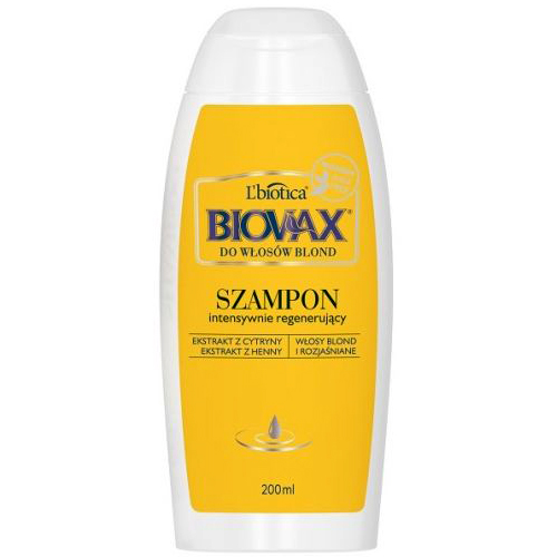 lbiotica biovax intensywnie regenerujący szampon do włosów blond hebe