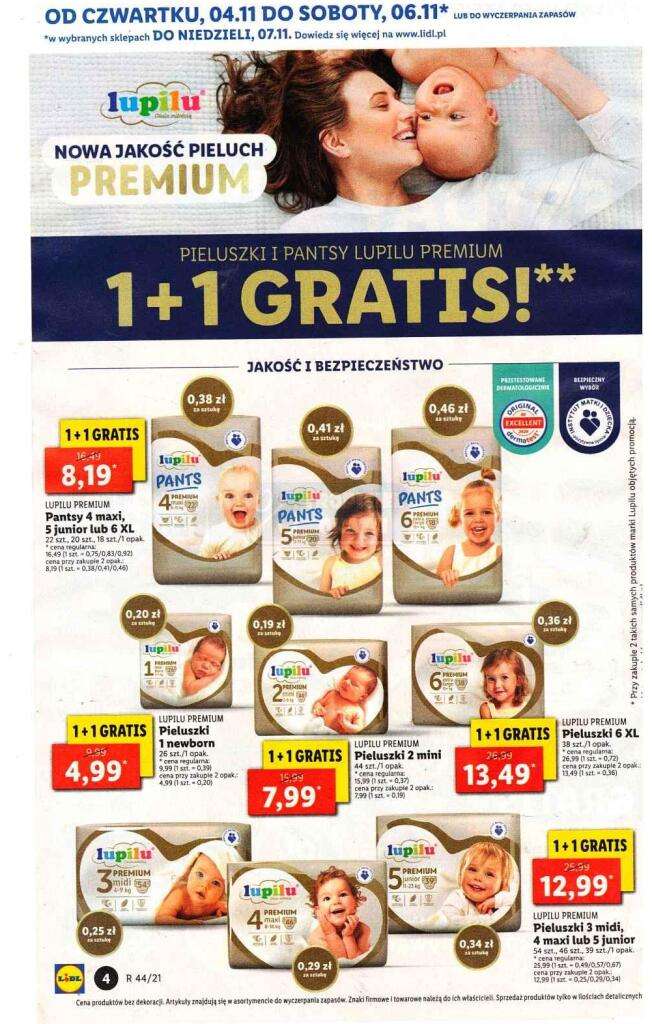 lidl pieluchy lupilu cena 2-5kg cena