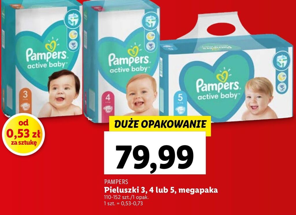 lidl pieluchy pampers cena