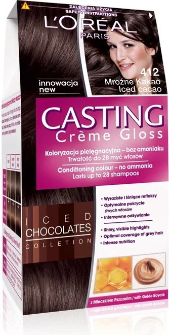 loreal casting creme gloss szampon koloryzujący 412 mroźne kakao ceneo