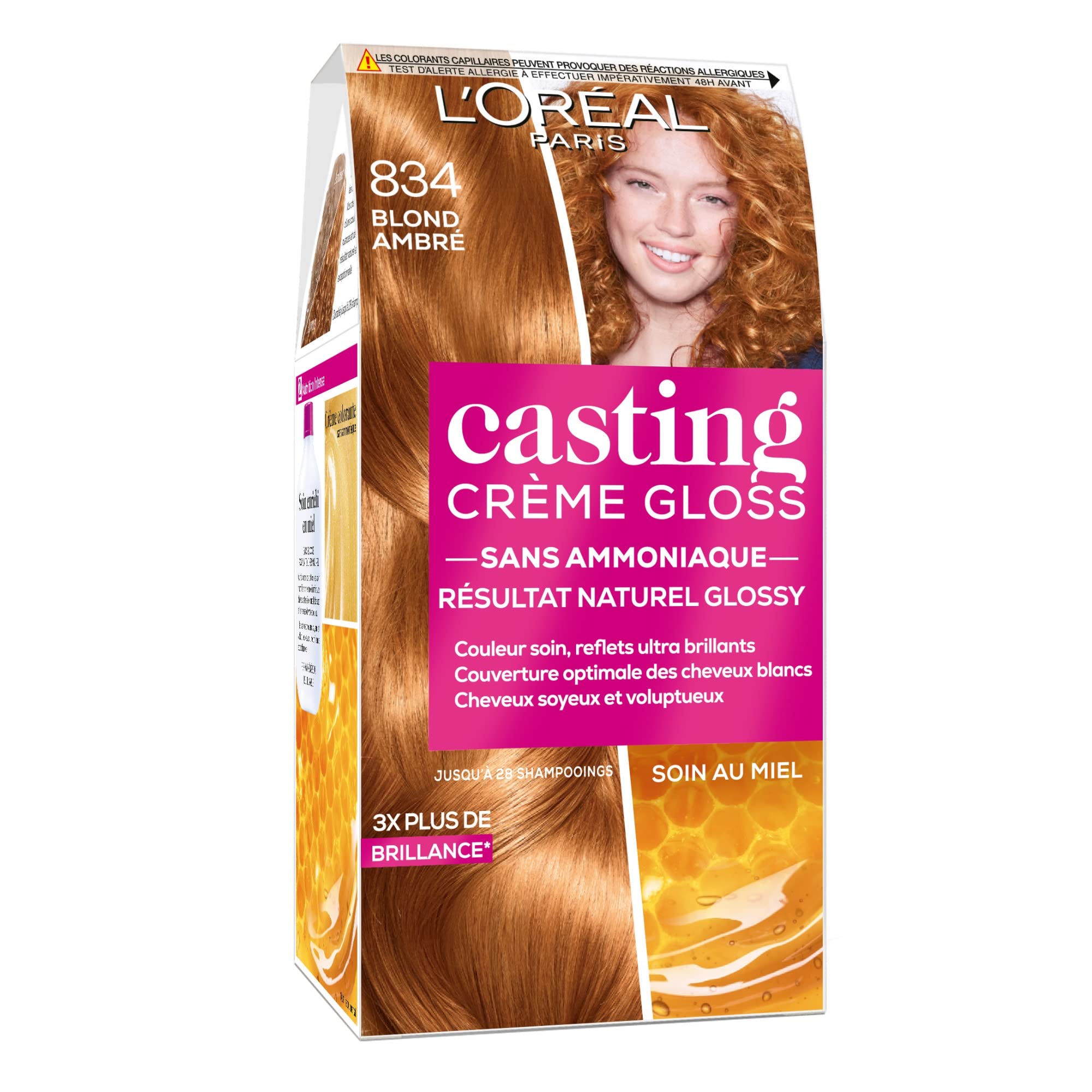 loreal casting creme gloss szampon koloryzujący bursztynowy blond 834