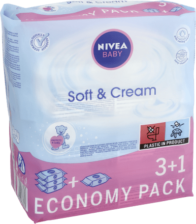 nivea baby chusteczki nawilżane soft & cream 6x63 sztuki