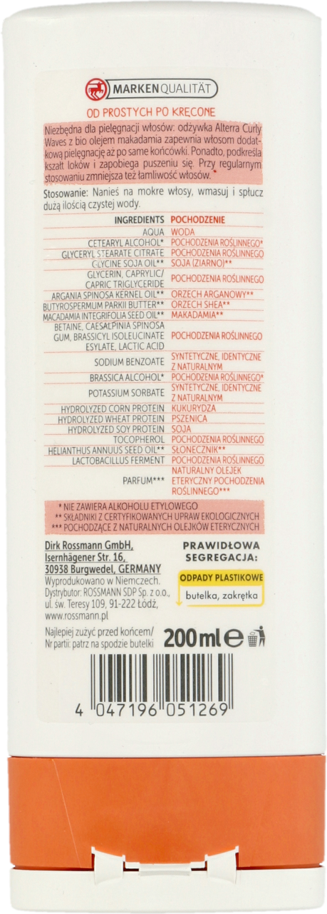 odżywka do włosów bez alkoholu i silikonów rossmann