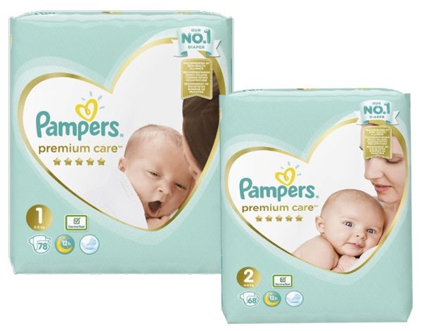 pampers 1 newborn zestaw z pampers 2