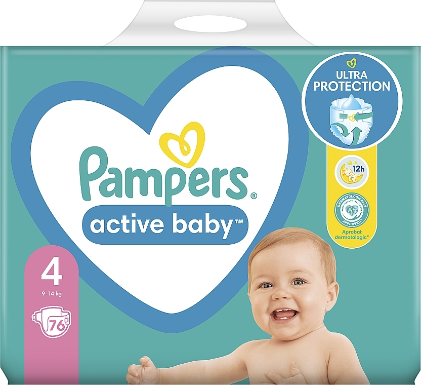 pampers active baby 4 76 szt