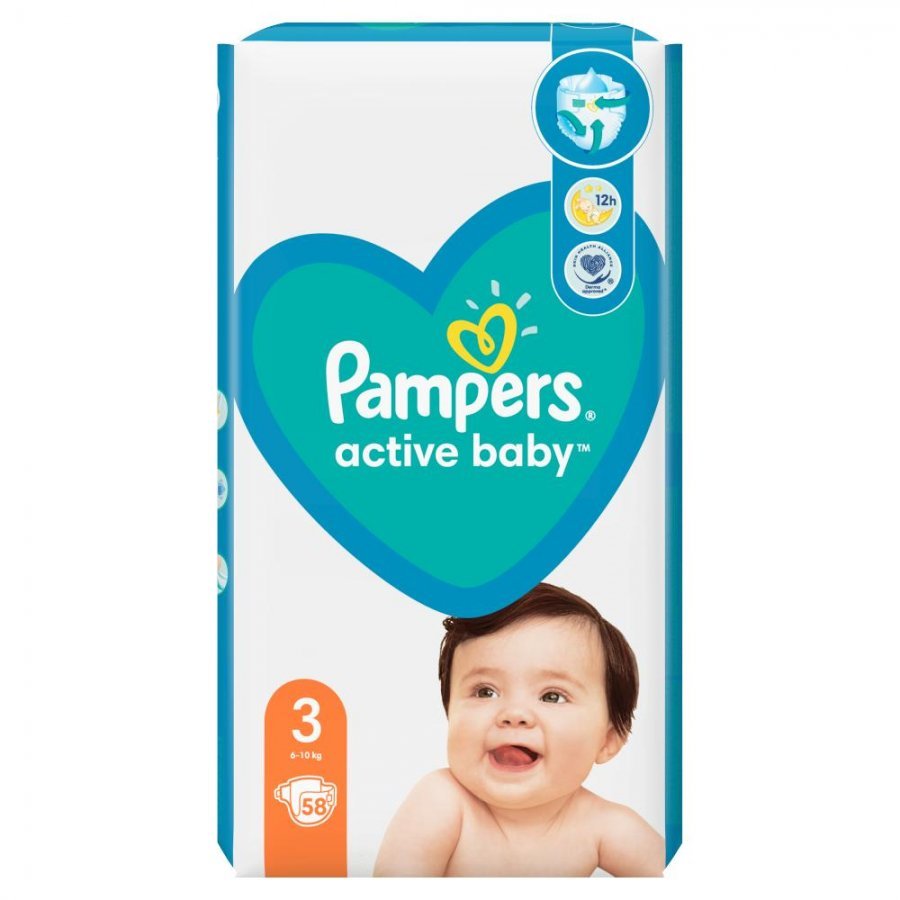 pampers active baby 6-10 kg 58 szt