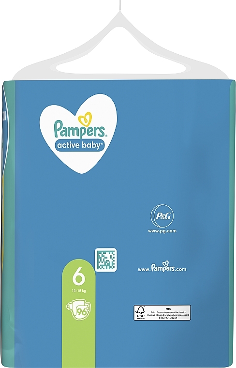 pampers active baby 6 13-18 kg 96 szt mega