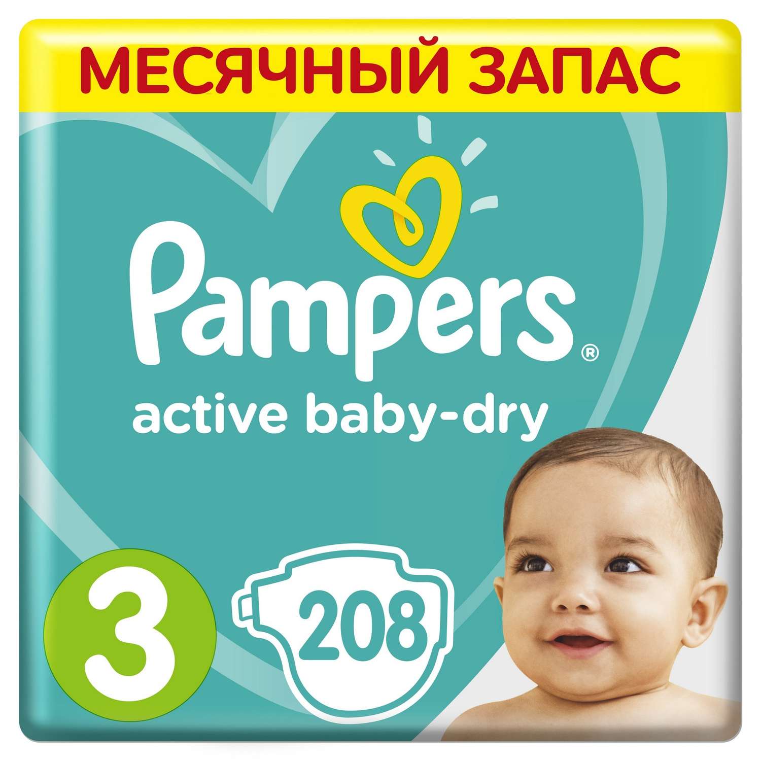 pampers active baby dry 208 szt