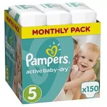 pampers active baby-dry pieluchy 5 junior 150szt pieluszki 0 opinii