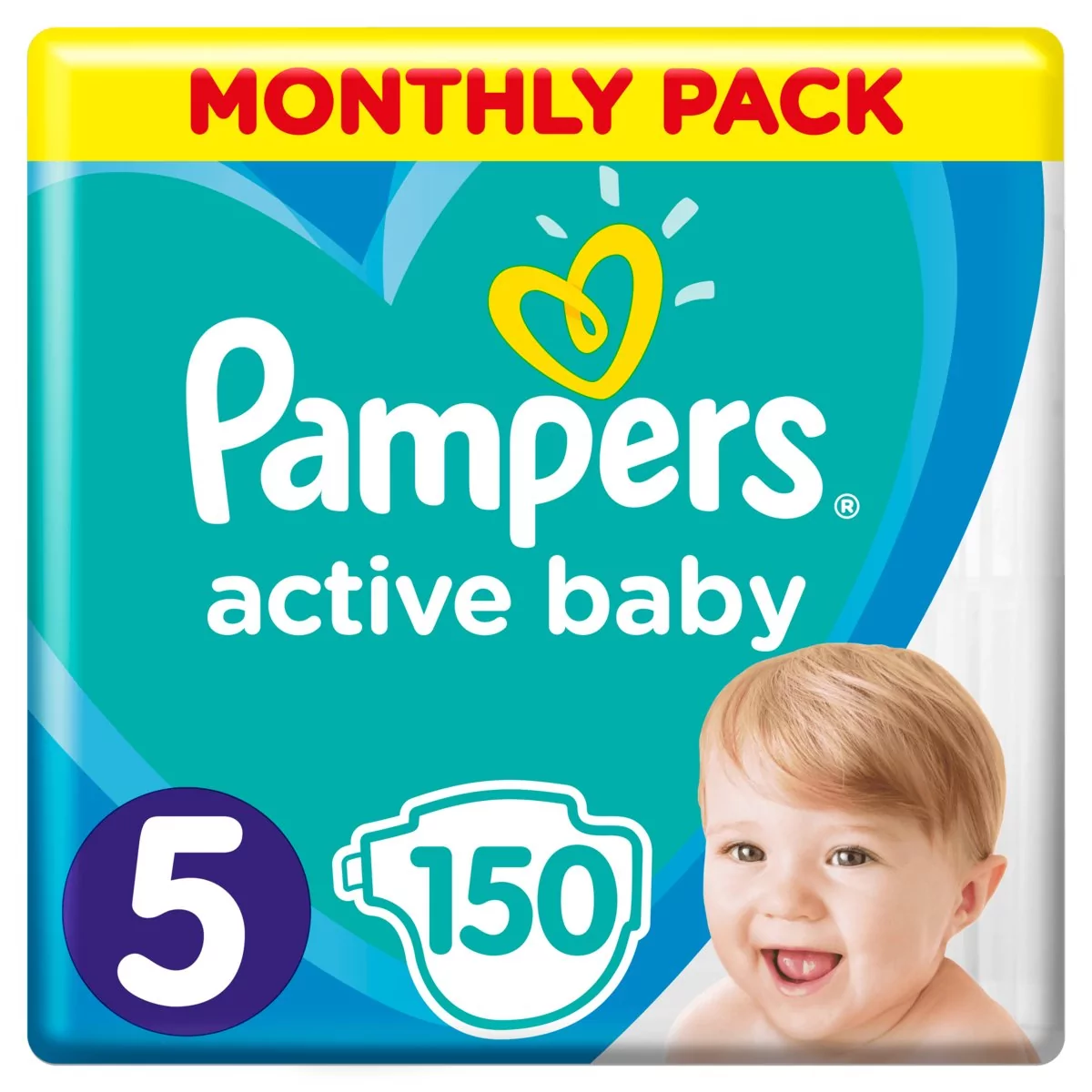 pampers active baby-dry pieluchy 5 junior 150szt pieluszki 0 opinii