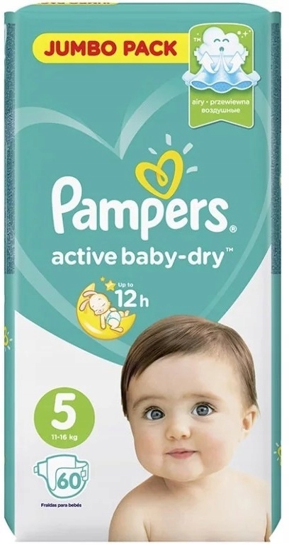 pampers active baby-dry pieluchy 5 junior 150szt pieluszki 0 opinii