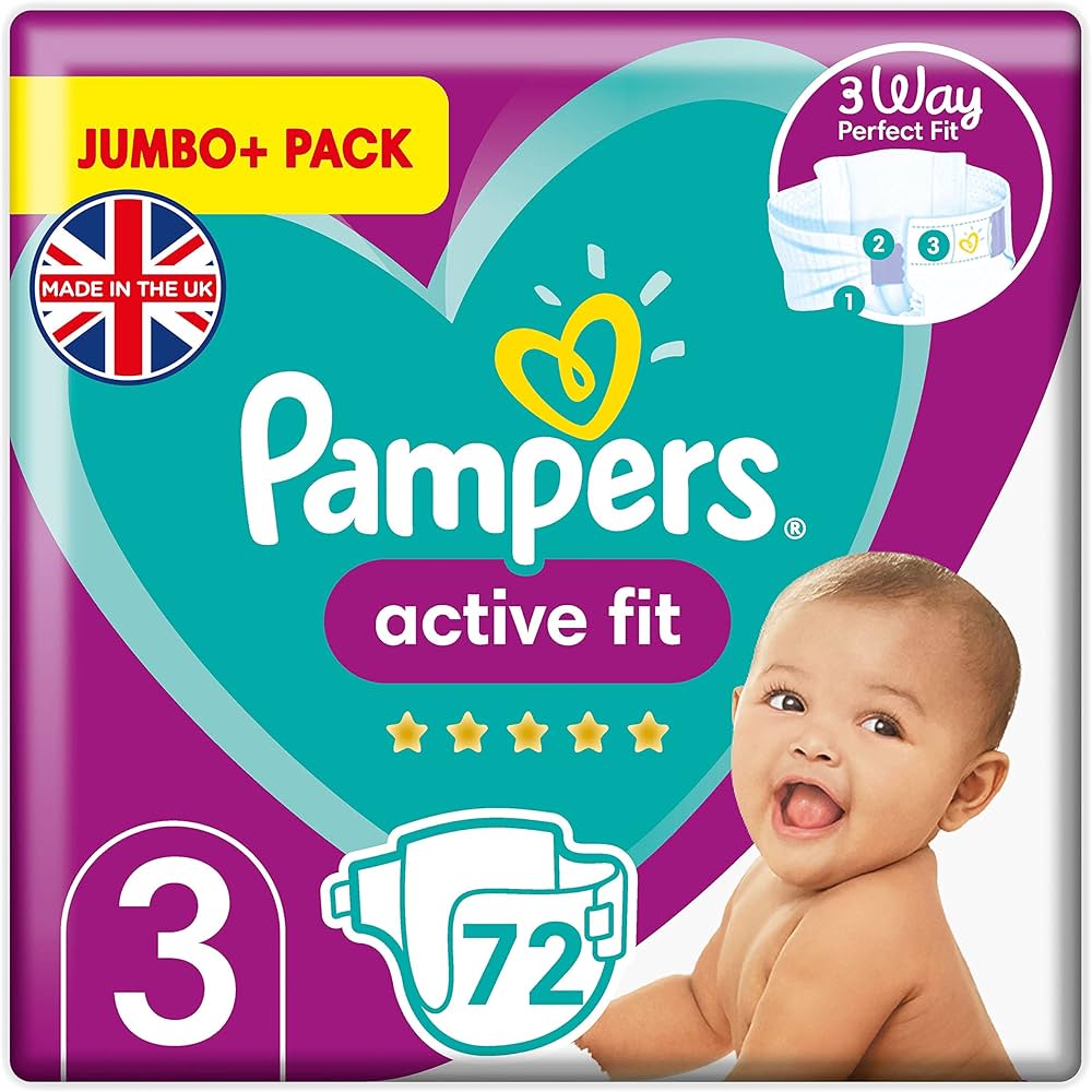 pampers active fit size 3 monthly pack