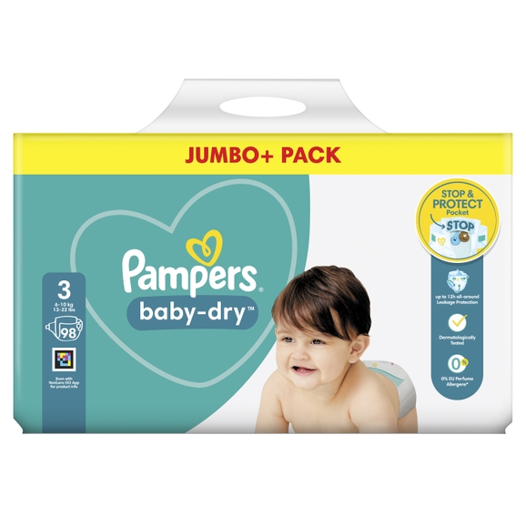 pampers baby dry jumbo pack size 3 90 nappies