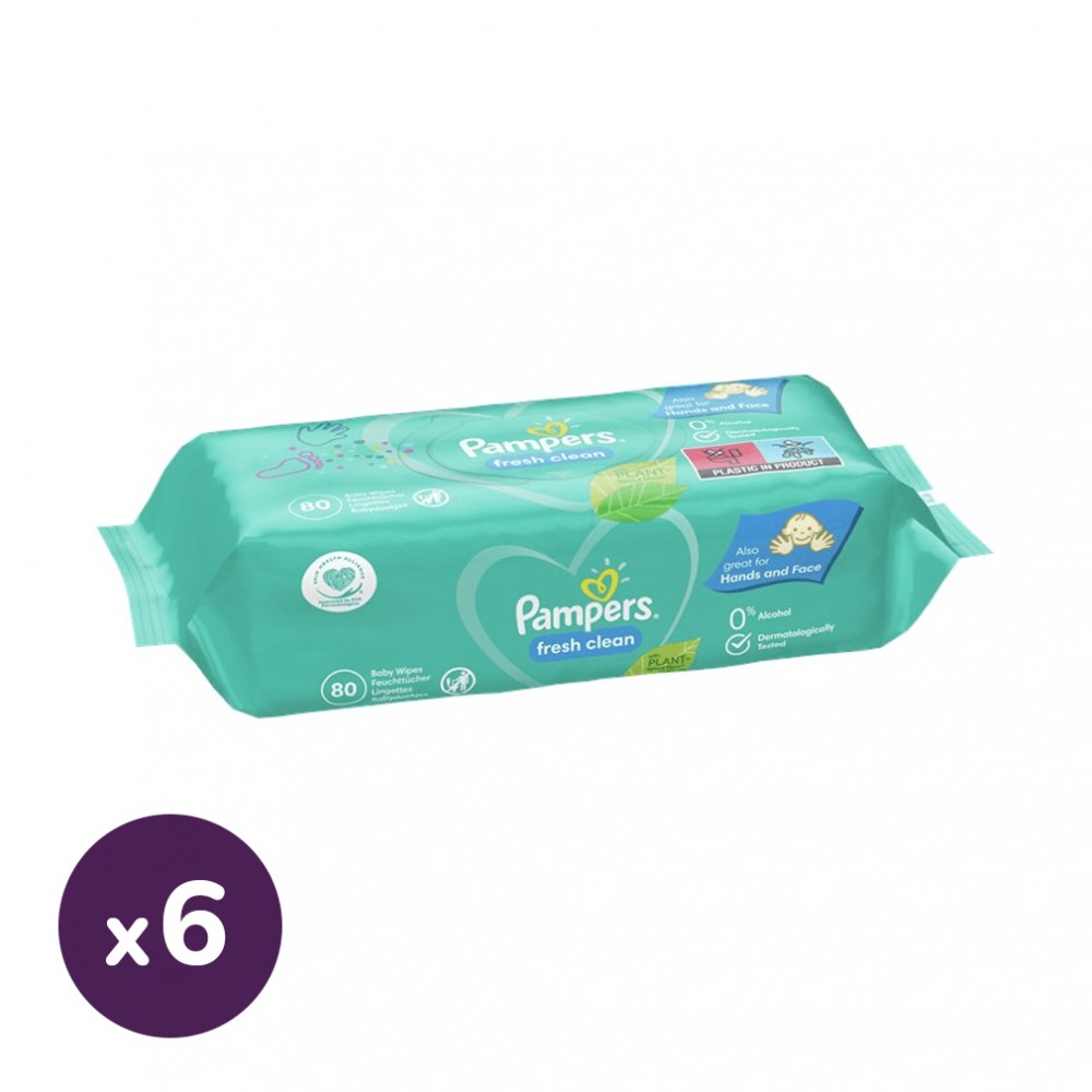 pampers fresh clean 6x80