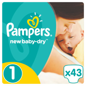 pampers new baby pieluchy rozmiar 1 newborn 2-5kg 43 sztuki