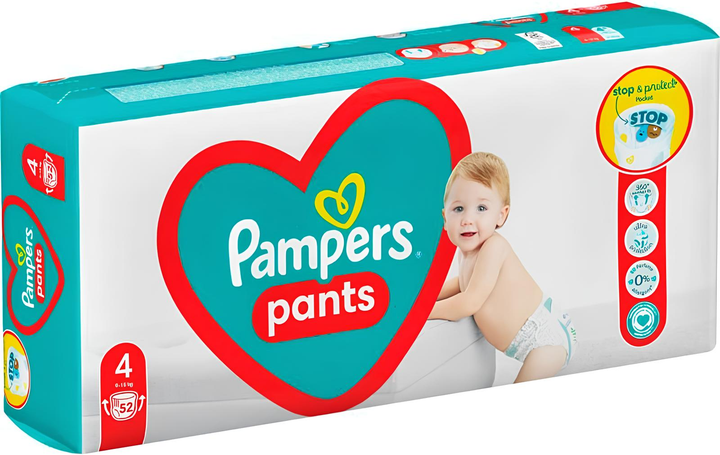 pampers pants pieluchomajtki 4 9-15 kg 52 szt